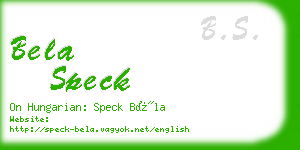 bela speck business card